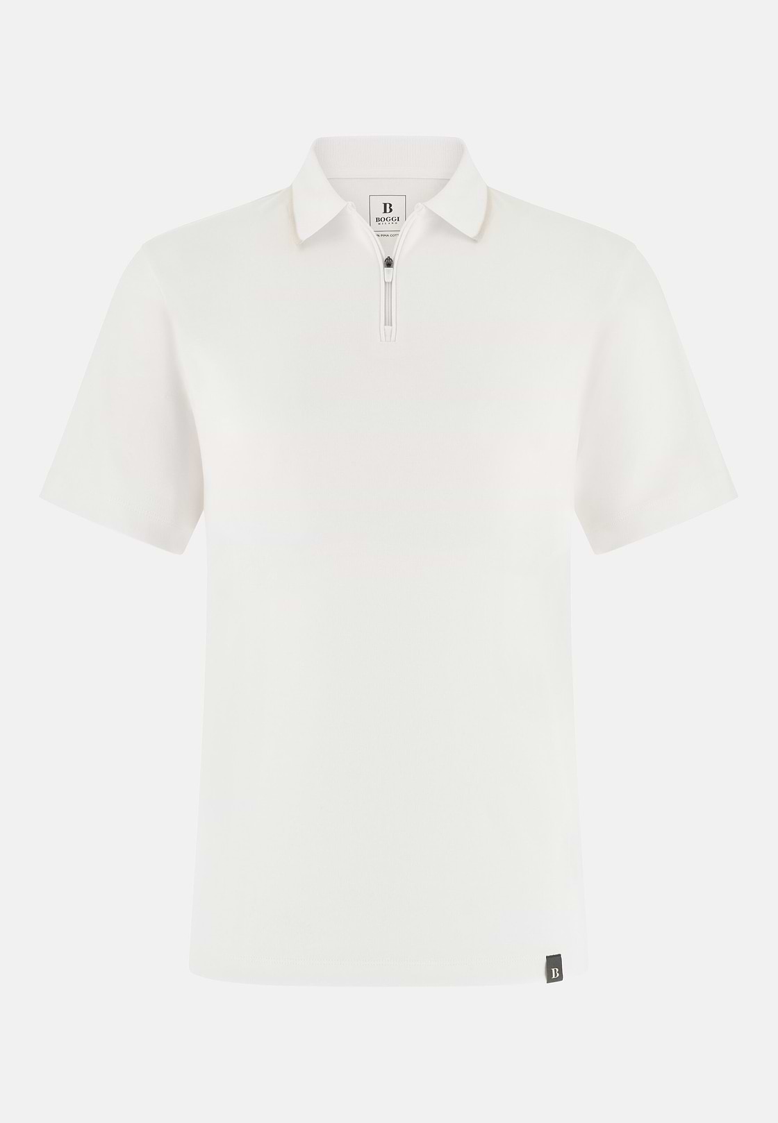 Pima Interlock Half Zip Polo, White, hi-res, 5