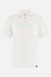 Pima Interlock Half Zip Polo, White, thumb, 5