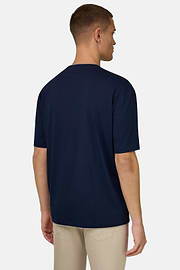 T-shirt In Cotone Pima, Navy, thumb, 3