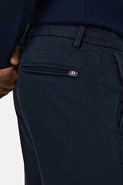 Trousers in Stretch Cotton Tencel, Navy blue, thumb, 3