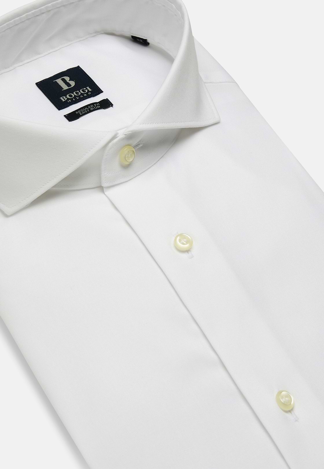 Stretch P.Point Napoli Collar Shirt Regular Fit, White, hi-res