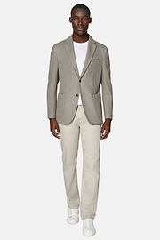 Taupe Textured Wool Jersey Jacket, Taupe, hi-res