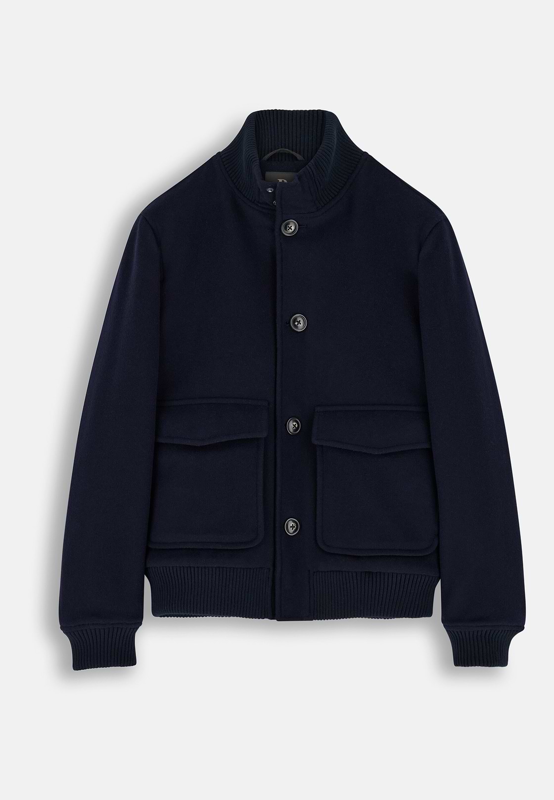 Jacket Padded in Wool Cashmere, Navy blue, hi-res, 6