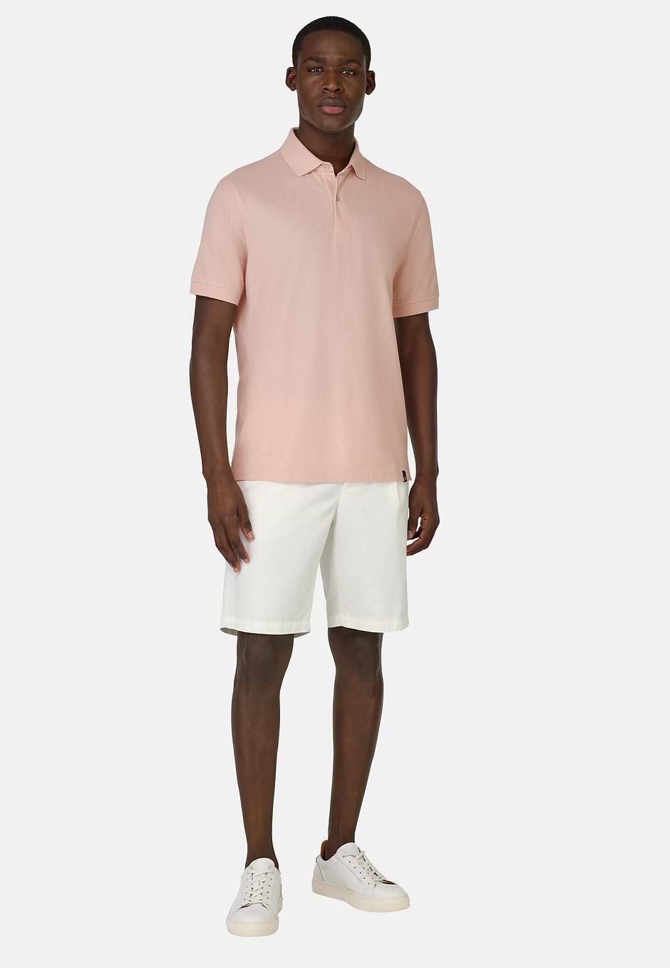 Cotton Piqué Polo Shirt, Pink, hi-res