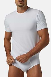 Stretch Cotton Jersey T-shirt, White, hi-res