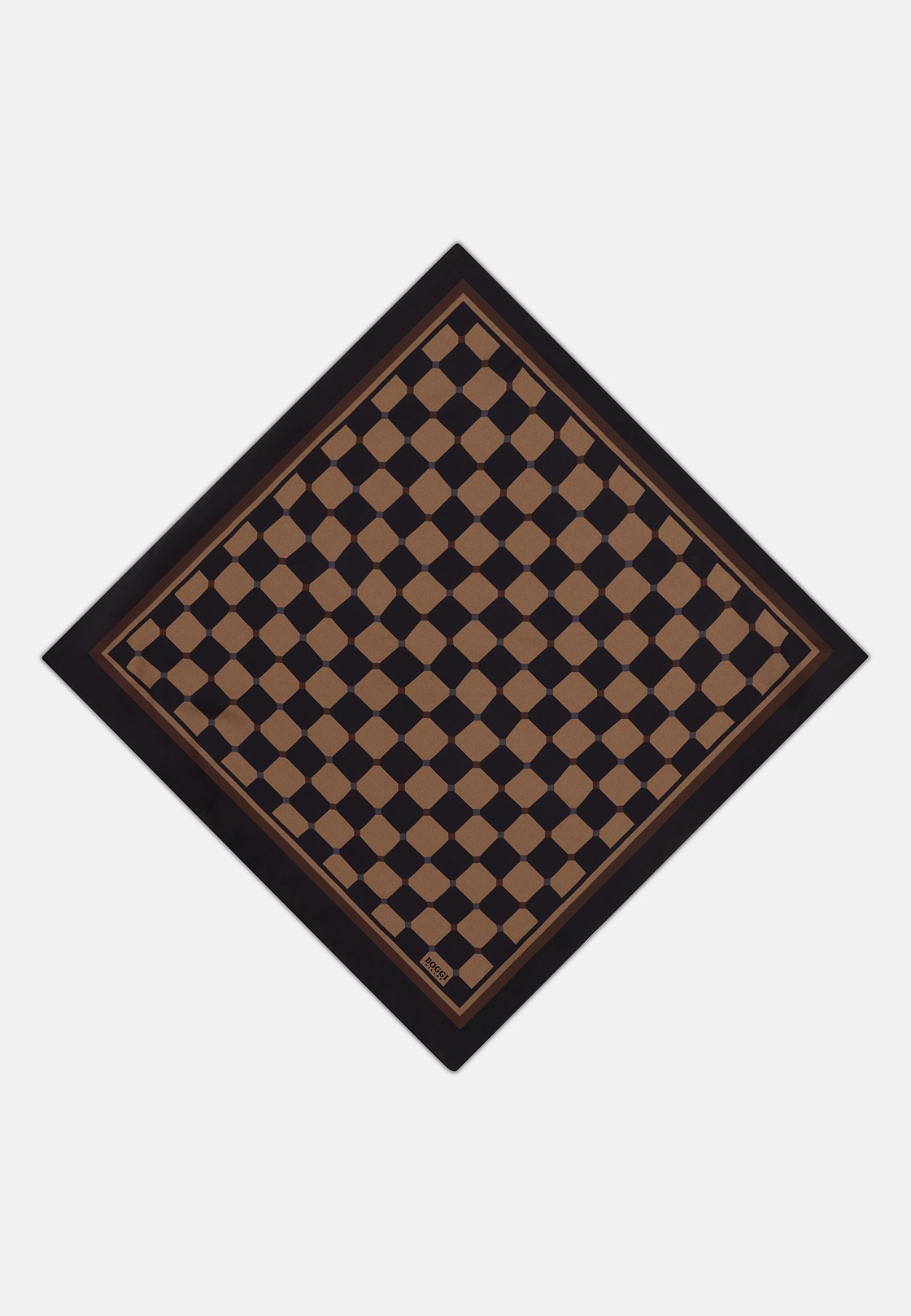 Bandana Geometric Print Silk, Black, hi-res, 1