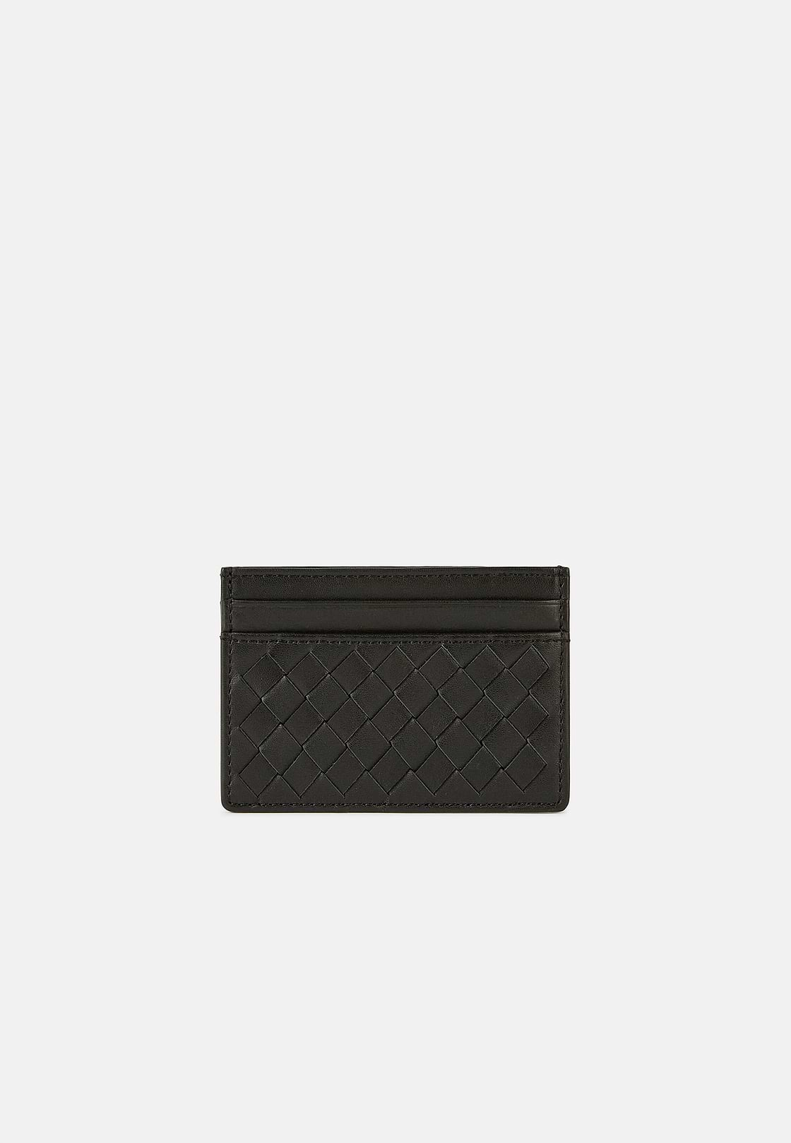 Leather Credit Card Holder, Black, hi-res