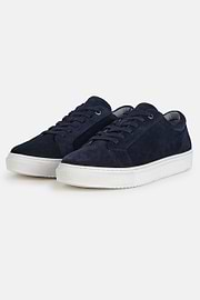 Suede Sneakers With Box Sole, Navy blue, hi-res