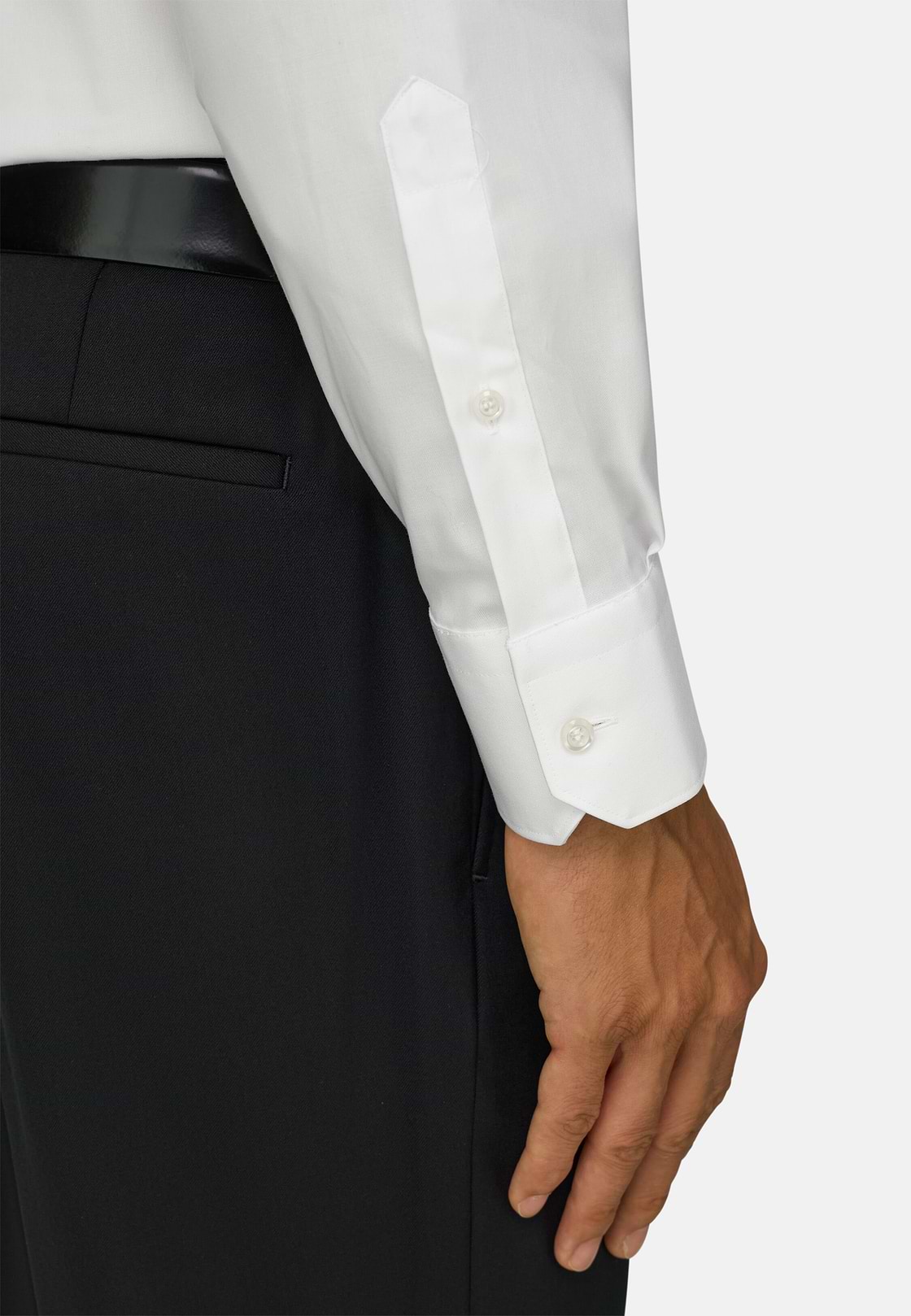 Chemise En Coton Pinpoint Slim Fit, Blanc, hi-res, 4