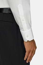 Chemise En Coton Pinpoint Slim Fit, Blanc, thumb, 4