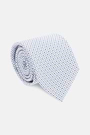 Geometric Patterned Silk Tie, OFFWHITE, thumb, 2