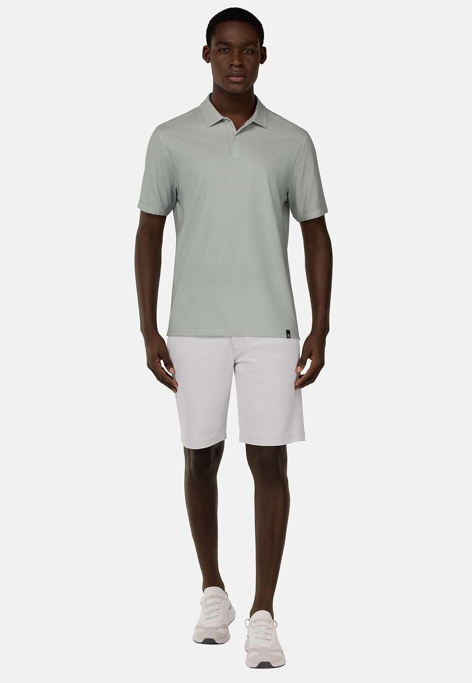 Cotton Blend Jersey Polo Shirt, Light Green, hi-res