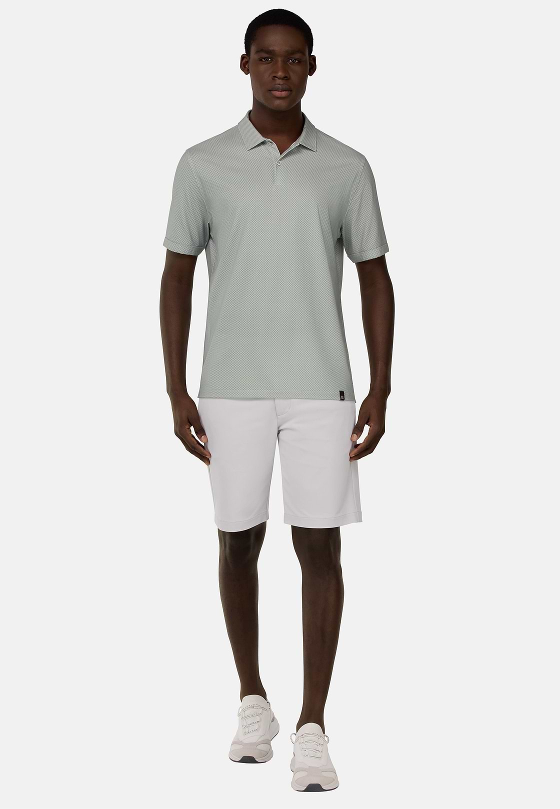 Cotton Blend Jersey Polo Shirt, Light Green, hi-res