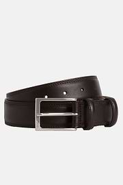Saddle-stitched Tumbled Leather Belt, Dark brown, hi-res