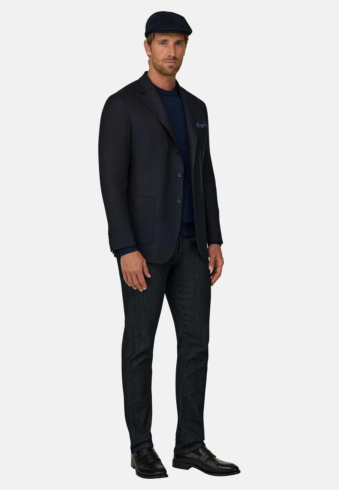 Blazer in Wool Flannel, Navy blue, hi-res, 2