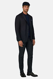 Blazer in Wool Flannel, Navy blue, thumb, 2