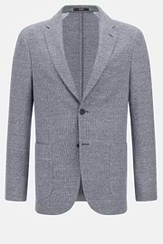 Chaqueta Jaspeada De Lino Algodón B Jersey, Azul, hi-res
