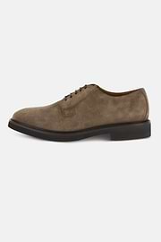Derby Shoes in Suede Leather, Taupe, thumb, 1