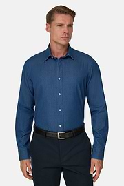 Overhemd in Katoenen Denim Regular Fit, Medium Blue, thumb, 1