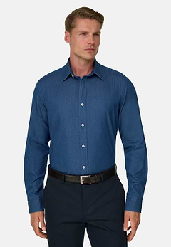 Overhemd in Katoenen Denim Regular Fit