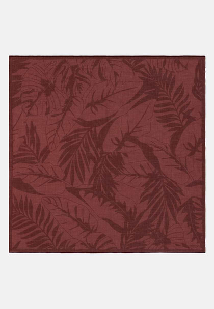 Leaf Print Cotton Bandana, Rot, hi-res