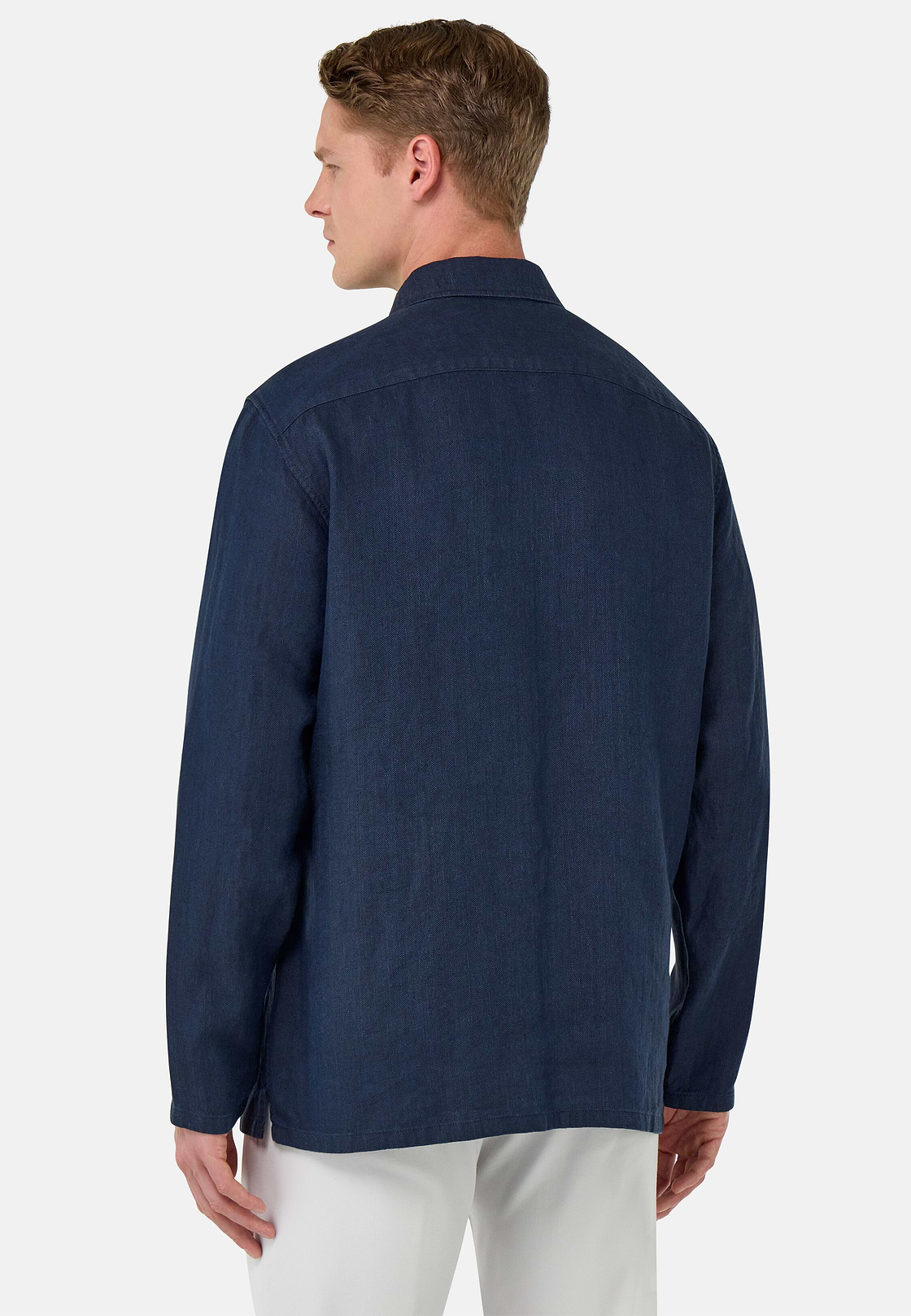 Bond Linen Shirt Jacket, Navy blue, hi-res