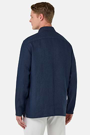 Bond Linen Shirt Jacket, Navy blue, hi-res