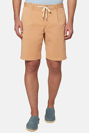 Stretch Cotton Summer Bermuda Shorts, Papaya, hi-res