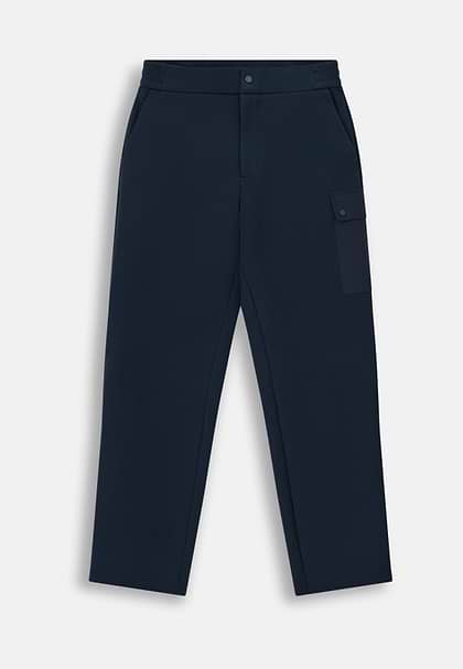 Jogginghose aus Mischgewebe Scuba B Tech, Navy blau, hi-res
