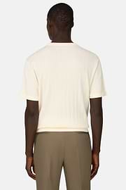 T-Shirt aus Baumwoll-Seiden-Strick, Creme, thumb, 3