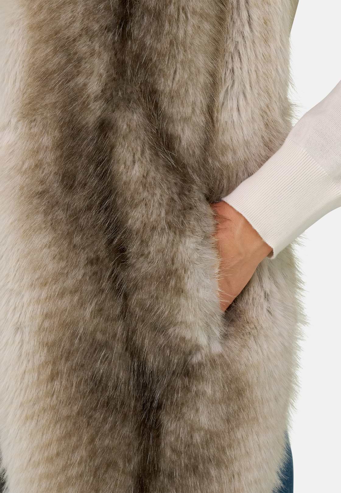 Scarf Faux Fur Effect, Sand, hi-res, 2