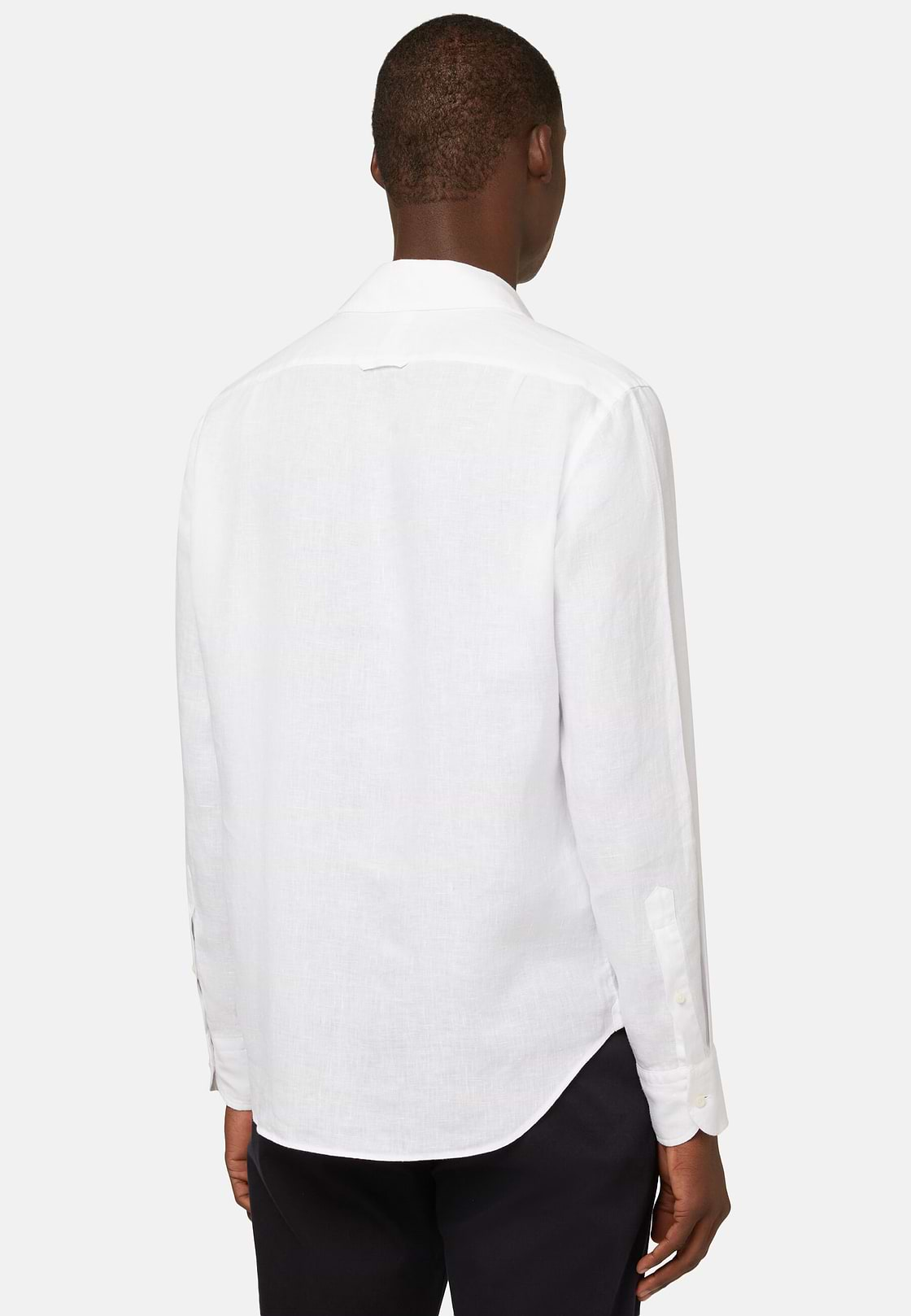 Chemise Blanche En Lin Coupe Droite, Blanc, hi-res