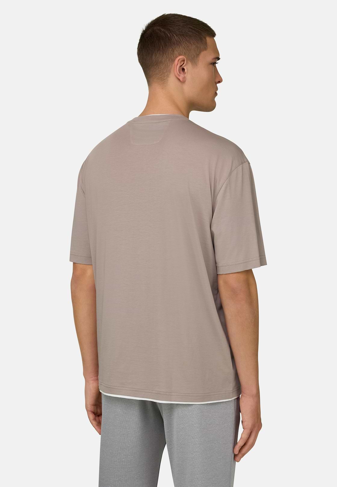 T-Shirt aus Pima-Baumwolle, Taupe, hi-res, 3