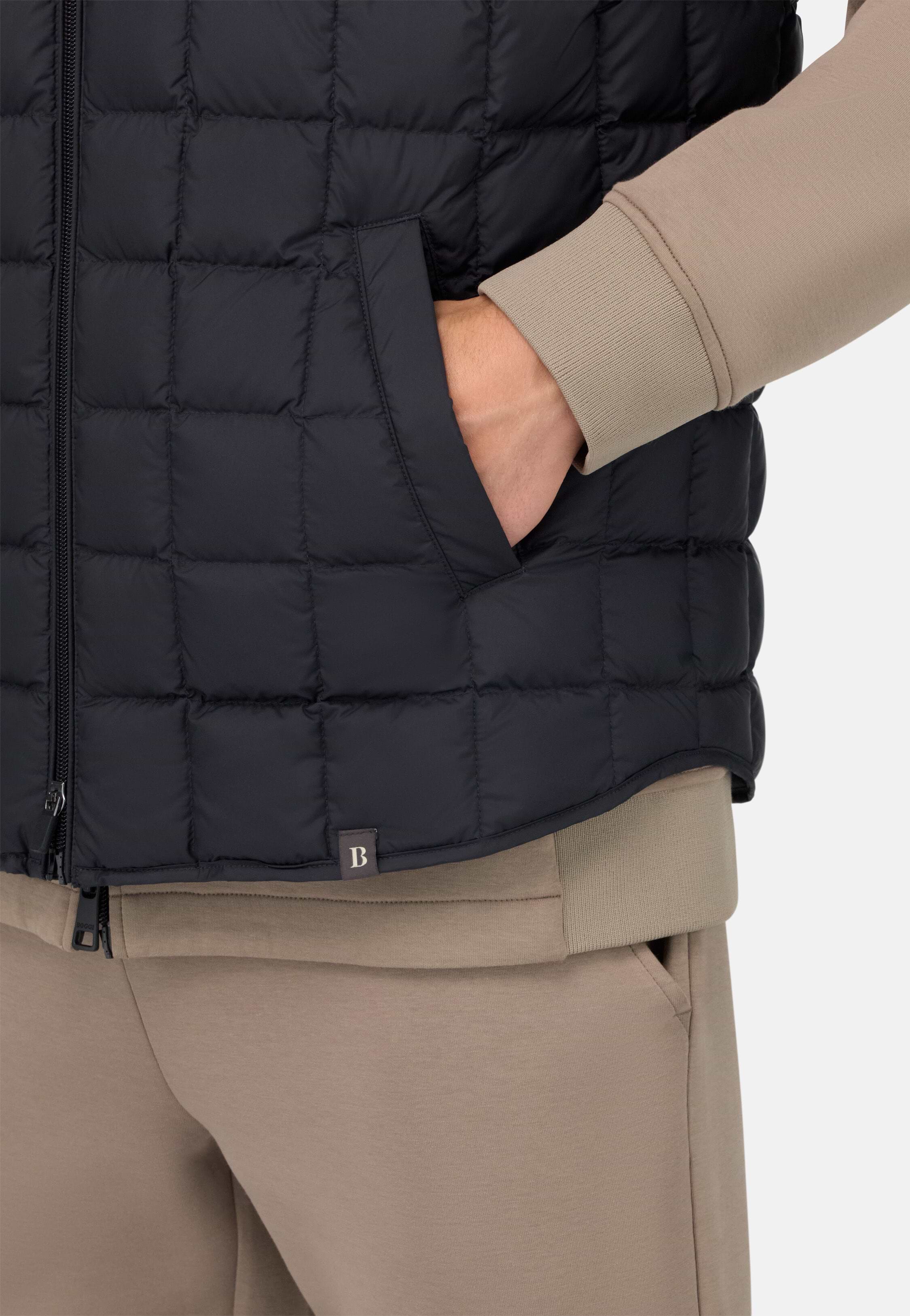 Men's Gilet In Technical Fabric With Goose Down, Navy blue | Boggi
