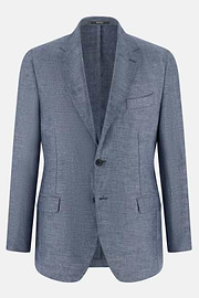 Twill Linen Blazer, Light Blue, thumb, 4