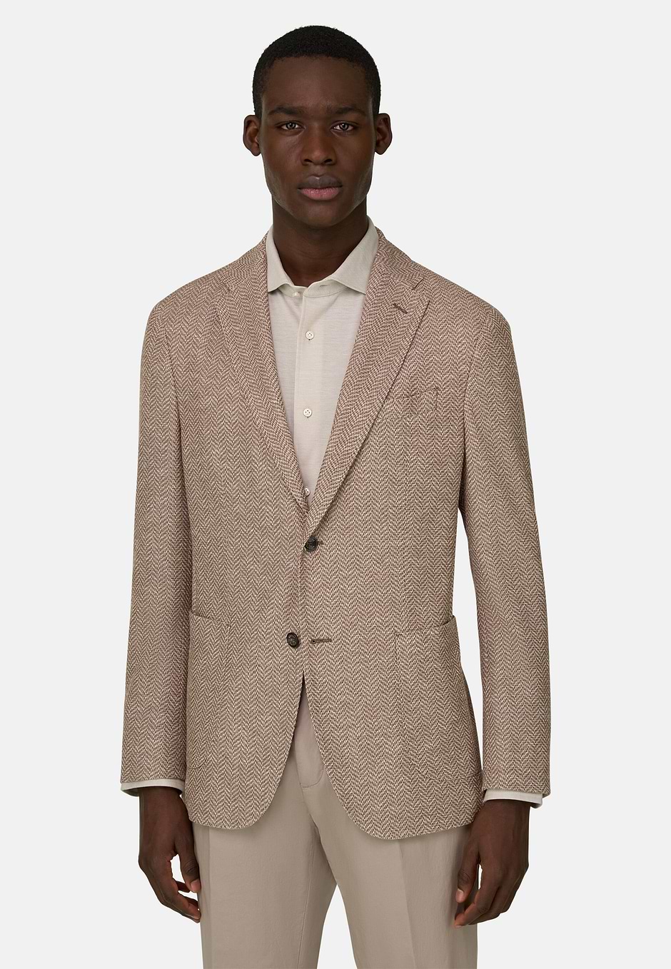 Veste À Chevrons En Polycoton, Taupe, hi-res