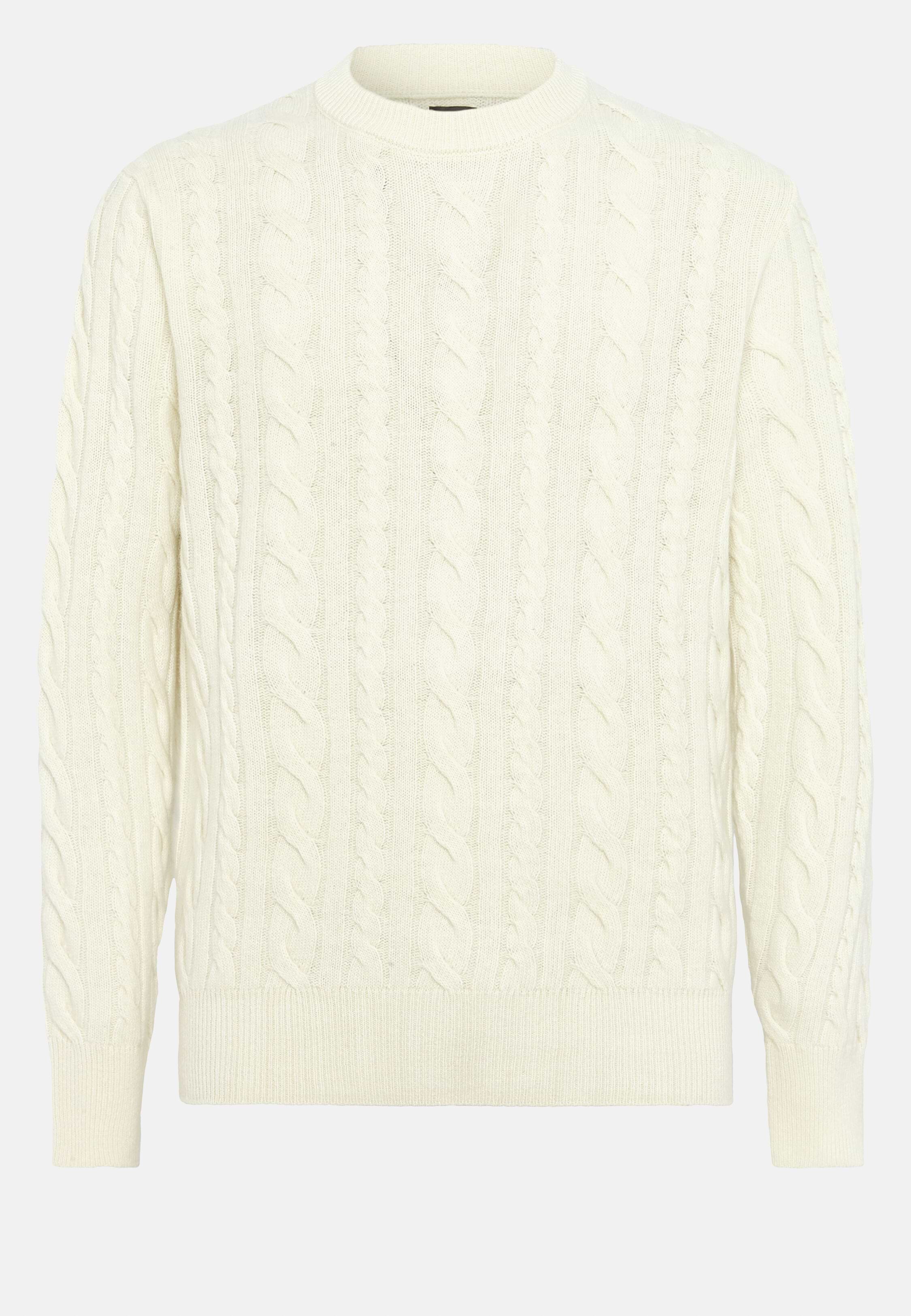Boggi Milano White Wool Crew Neck Jumper Man White Size L