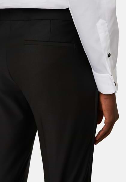 Tuxedo Pants in Wool, Black, hi-res