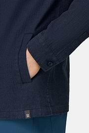 Giacca Camicia In Cotone Lino, Navy, thumb, 4