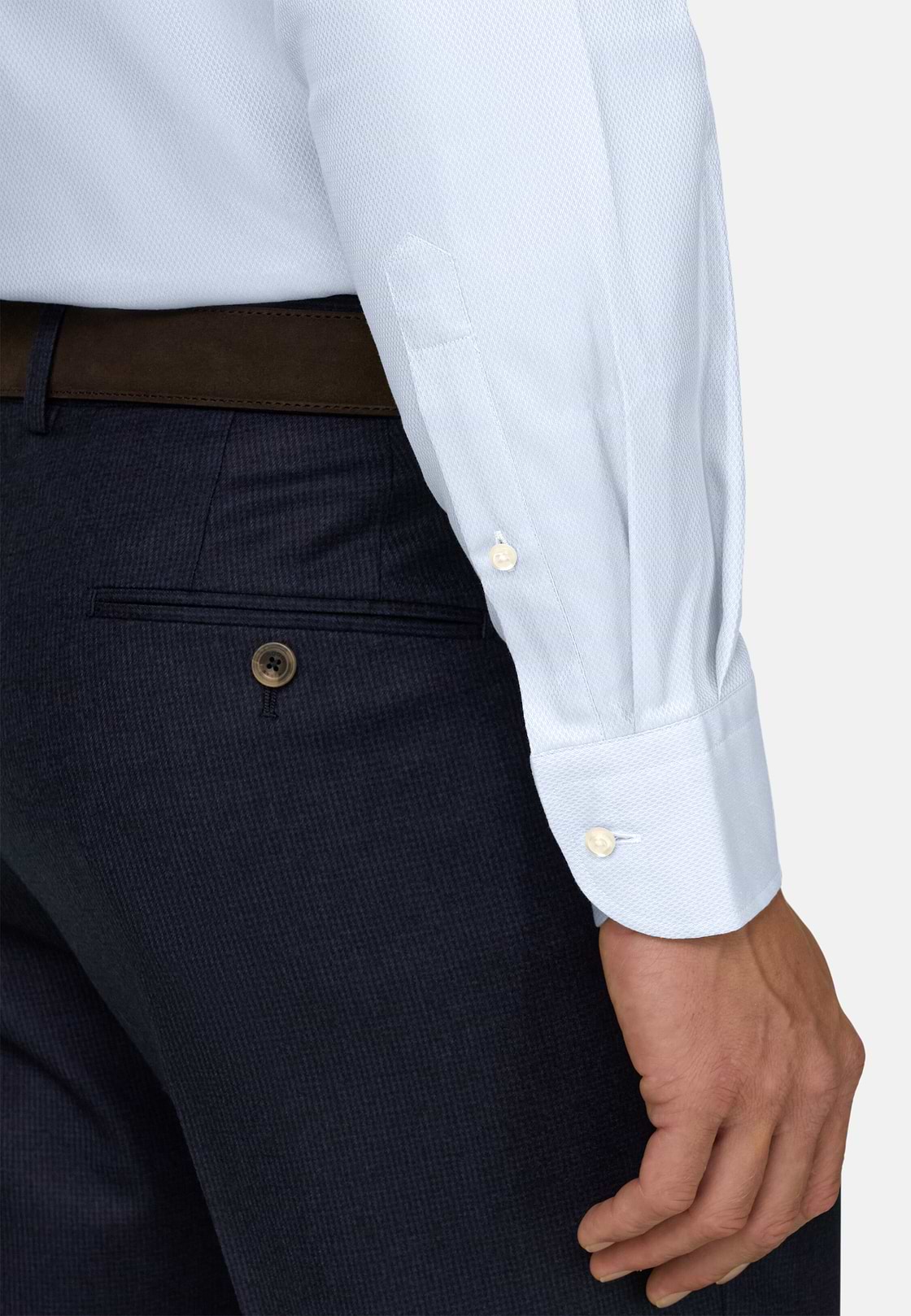 Overhemd Gestructureerd Katoen Regular Fit, Light Blue, hi-res, 4