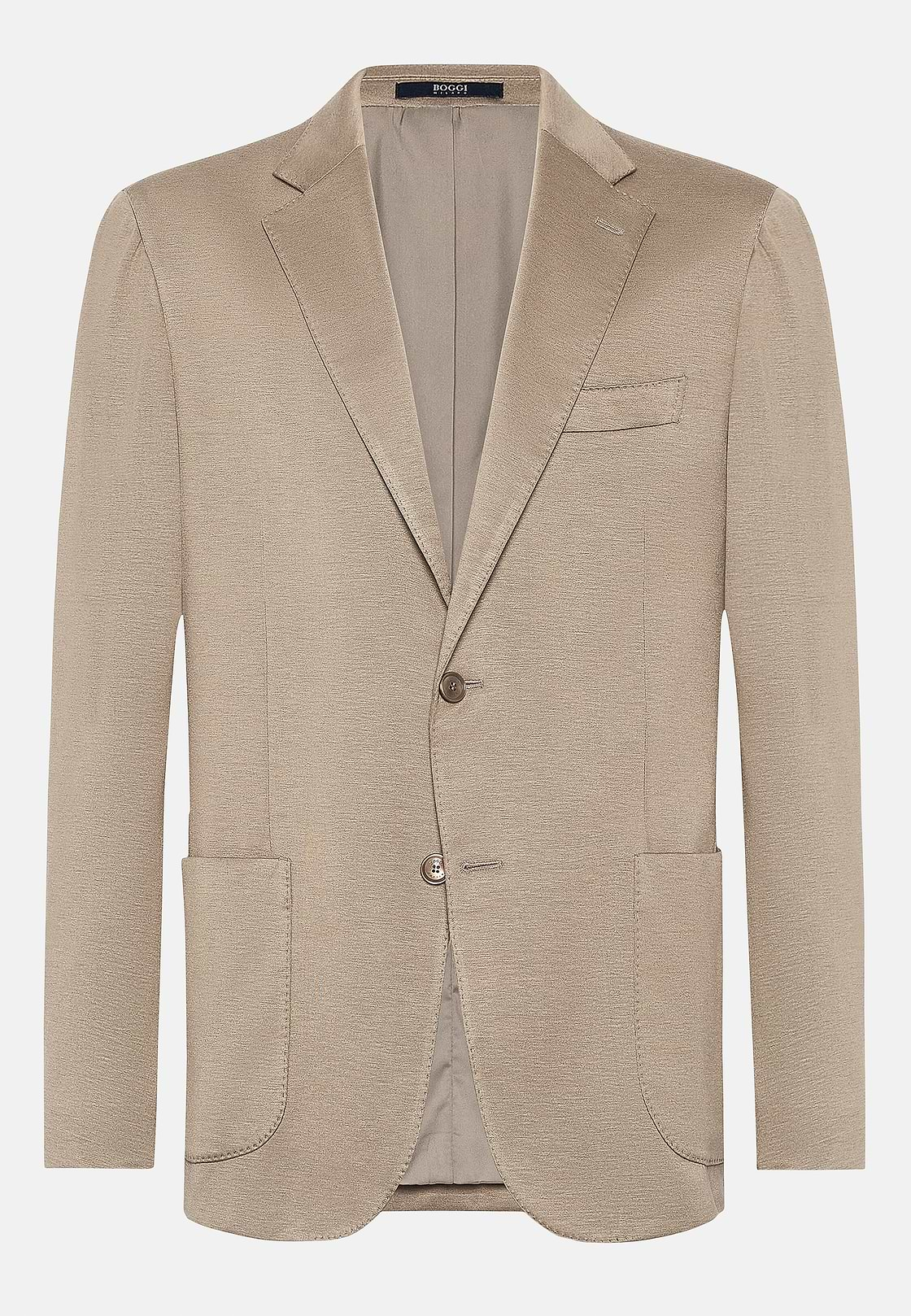 Dove Grey B Jersey Jacket in a Cotton, Cashmere And Tencel Blend, Taupe, hi-res