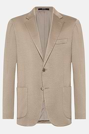 Dove Grey B Jersey Jacket in a Cotton, Cashmere And Tencel Blend, Taupe, hi-res