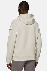 Lightweight Scuba Cotton Blend Hoodie, Sand, hi-res