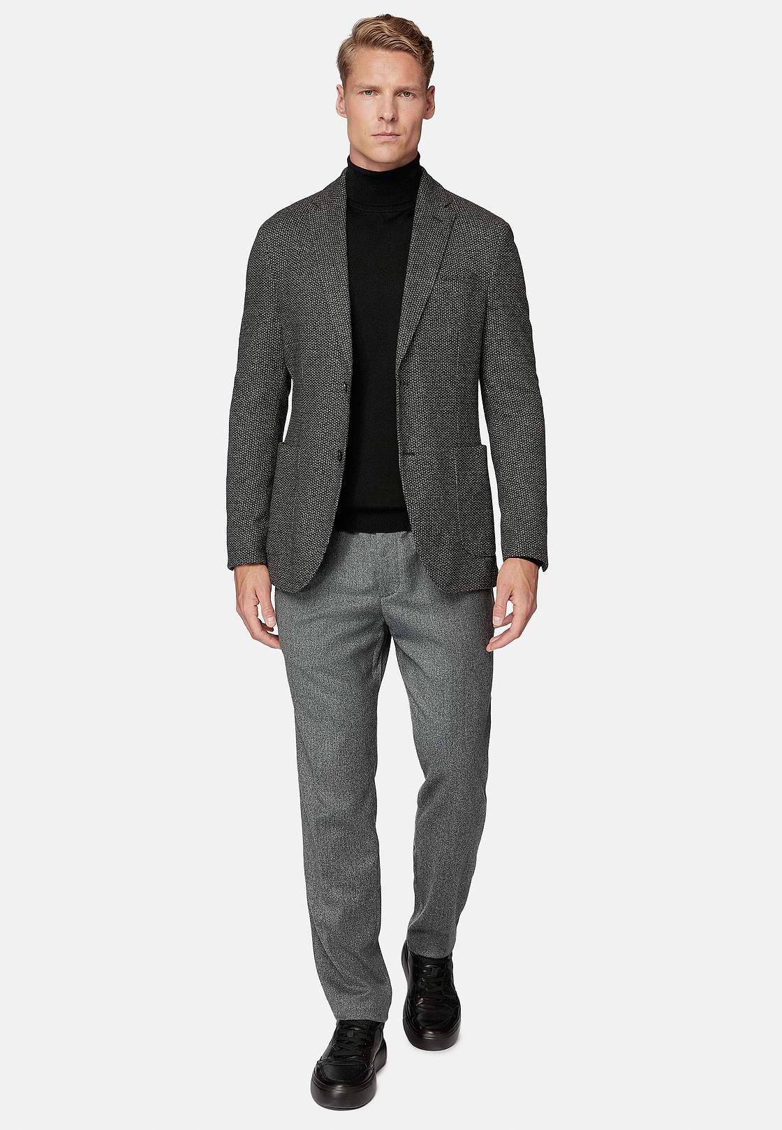 Veste Gris et Noir B Jersey En Coton Mélangé, Black - Grey, hi-res