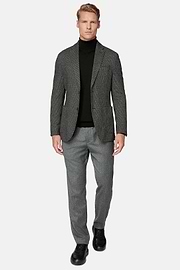 Veste Gris et Noir B Jersey En Coton Mélangé, Black - Grey, hi-res