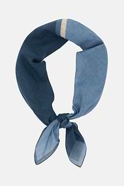 Colour Block Cotton Bandana, Blue, thumb, 2