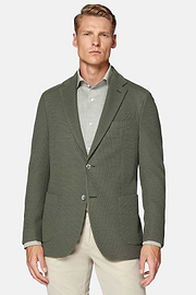 Military Green Textured Wool Jersey Jacket, Military Green, hi-res