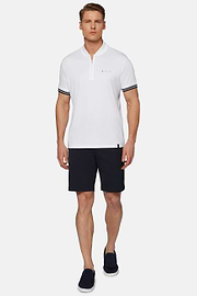 High-Performance Fabric Polo Shirt, White, hi-res