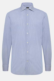 Micro Striped Windsor Collar Shirt Regular Fit, Medium Blue, hi-res