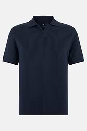 Men's Supima Cotton Jacquard Polo Shirt, Navy blue | Boggi Milano